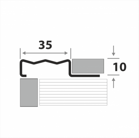 Профиль для защиты ступней под плитку ПУ 35-10