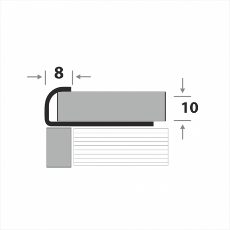 Профиль для плитки наружный ПК 13-10