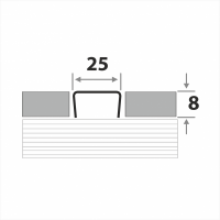 Разделительный профиль для кафеля высотой ПП 05-8