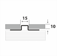 Разделительный профиль для кафеля высотой ПП 15-10