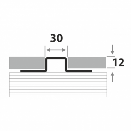 Разделительный профиль для кафеля высотой ПП 30-12
