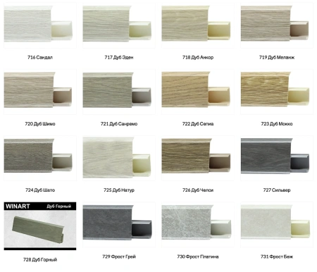 Плинтус со съемной панелью TERA 72 мм