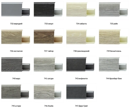 Плинтус со съемной панелью TERA 72 мм