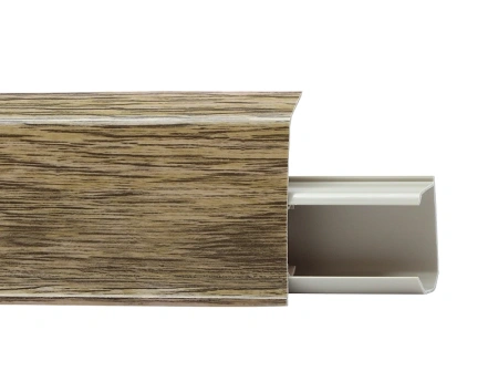 Плинтус с мягким краем со съемной панелью 55 мм