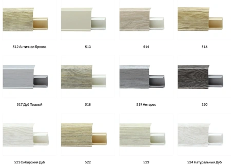 Плинтус с мягким краем со съемной панелью 55 мм